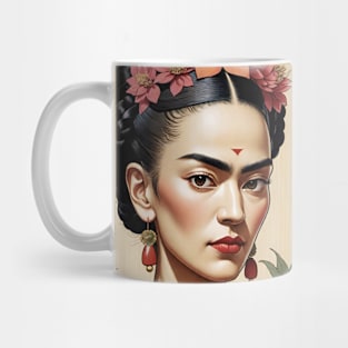 Frida's Eastern Elegance: Eastern-Inspired Portrait Mug